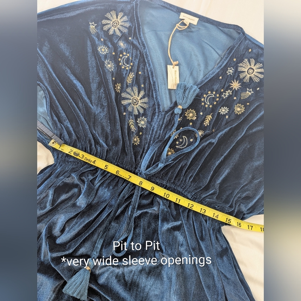 World Market Mira Celestial Embroidered Maxi Dress (L/XL) - Picture 7 of 15